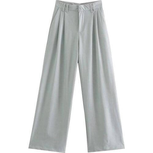 Dave&Di 2021England Style Office Lady Fashion Loose High Waist Suits Pantalones Mujer Pantalon Femme Pants Women Trousers Women