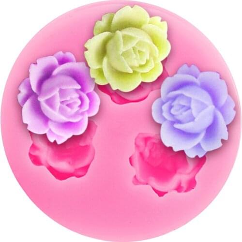 3D Rose Mold Silicone Cake Mold 3D Flower Fondant Mold Cupcake Jelly Candy Chocolate Decoration Kitchen Baking Tool