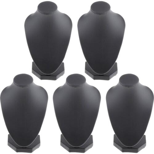 5x PU Leather Necklace Bust Display Jewelry Figure Stands