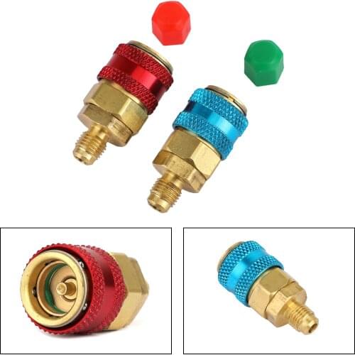 Artudatech R134a Auto Quick Couplers Brass Adapters Low High Side AC Manifold Automotive