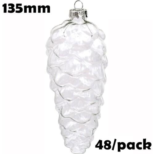 Free Shipping DIY Paintable Clear Christmas Ornament Decoration 135mm Glass Square Pinenut, 48/Pack