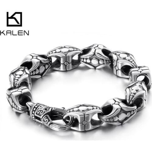 12mm Silver Color Punk Charm Bracelet Mens Stainless Steel Biker Jewelry Gift