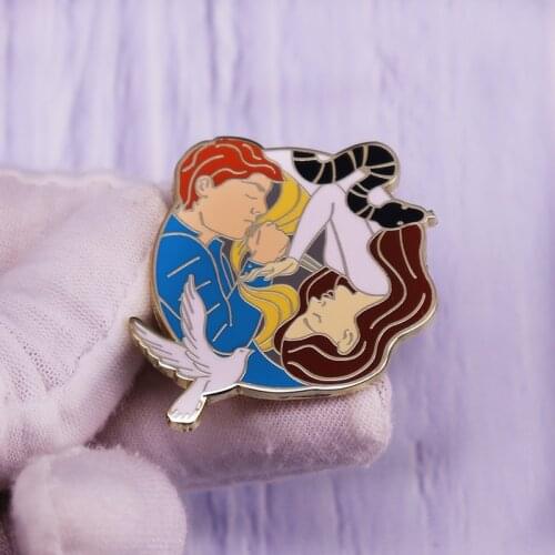 Lou & Reid Inspired Hard Enamel Pin Serpent and Dove Yin Yang Brooch Badge lovers beautiful addition Jewelry Gift