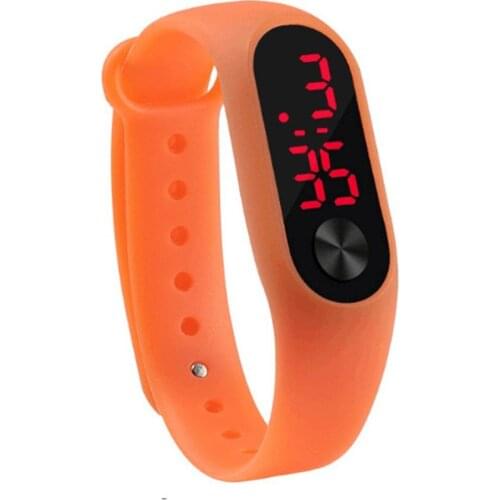 Fashion Outdoor Simple Sports Red LED Digital Bracelet Watch Men Women Colorful Silicone Watches Kids Children Wristwatch Gift