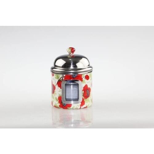 Ancel Enamel Round Storage Container 13*13*17 cm