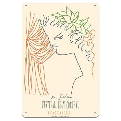Festival Jean Cocteau Centenaire - Art Exhibition Poster by Jean Cocteau c.1989- Metal Sign