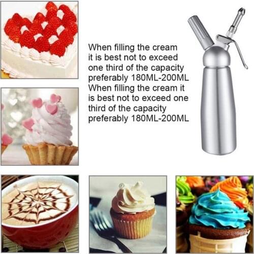 500ml/1000ml Cream Gun Siphon Kitchen Whipped Cream Gas Foamer Gun Whipper Chantilly Dispenser Coffee Cake Stainless Steel Tool