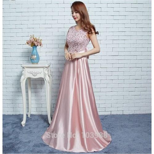 Hot cheap Vestido de festa Evening Dresses 2017 New Arrive lace A-line full length bidemaids dress Special Occasion Dresses