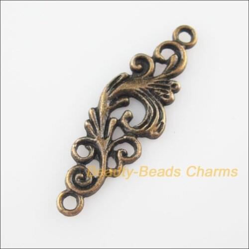 Fashion 20Pcs Antiqued Bronze Color Clouds Flower Charms Pendants Connectors 11x35mm