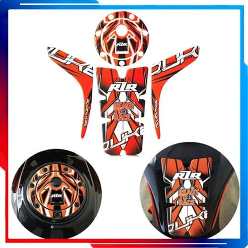 Motorcycle 3D Resin Fuel Fuel Tank Pad Traction Side Protection Decal Set Suitable For KTM Duke 250 390 Resin Set Sticker
