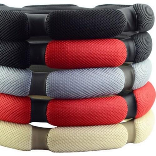 Non-slip steering wheel cover with 3D design flocking fabric car steering wheel weave diameter 38CM suitable for 95% of car