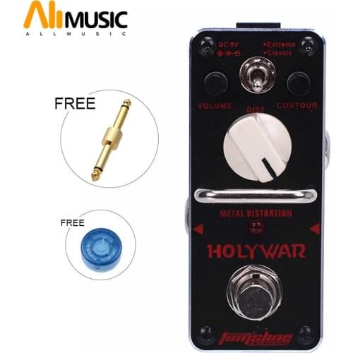 New AROMA AHOR-3 HOLY WAR Metal Distortion Mini Analogue Effect True Bypass+Free Connector