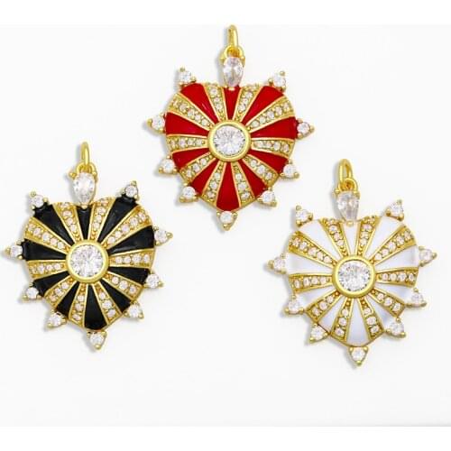 OCESRIO DIY Rainbow Small Zicorn Pendant For Women Jewelry Heart Eye CZ For Jewelry Components Necklace Pendant pdta0131