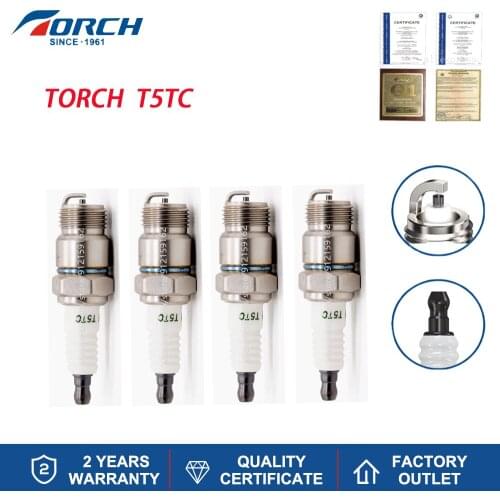 Hot Sale Original Spark Plug TORCH T5TC Replace for NGK AP5FS BOCSH D8BC Denso MA16P-U Champion RV12YC Autolite 156 4PCS NEW
