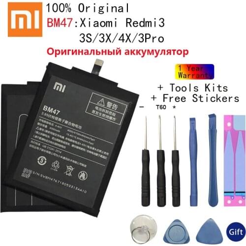 Xiao Mi Original Battery BM47 4100 mAh for Xiaomi Redmi 3S 3X Redmi 4X Redmi 3 / 3pro High Quality Phone Replacement Batteries