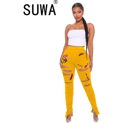 Autumn and Spring Womens Elastic Mid Waist Home Casual Sports Fashion All-match Lace Simple Pile Pants