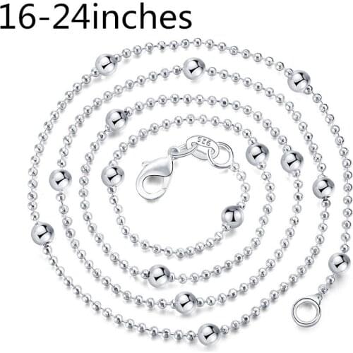 Wholesale 925 sterling silver fashion trend beads in beads necklace with chain 16/18/20/22/24 inch ladies party jewelry