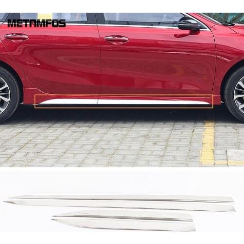For Kia Forte Cerato k3 2019 2020 2021 Stainless Steel Side Door Strip Body Skirt Molding Trim Sticker Accessories Car Styling