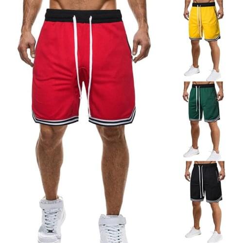 Plus Size Casual Men Striped Basketball Shorts Summer Drawstring Sports Pants