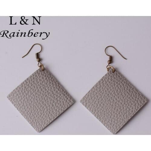 Rainbery Simple Geometric Leather Dangle Earrings Drop Big Leather Earrings For Women JE0604