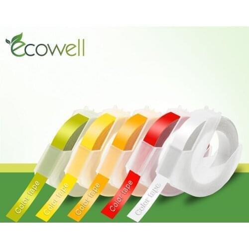 Ecowell Multicolor 3D Plastic Embossing Tape compatible for Embossing Label Maker PVC Label Dymo 1540 for Motex E101 Label Maker