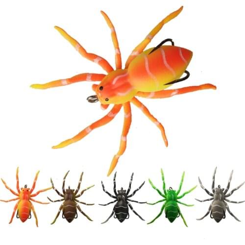 LUTAC Insect Realistic Spider 80mm/7g Silicone Simulation Baits Artificial Lure