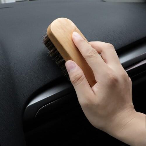LEEPEE Auto Interior Cleaner Detail Clean Brush Car Accessories Car Wash Horsehair Brush Detailing Cleaning Tools Auto Care