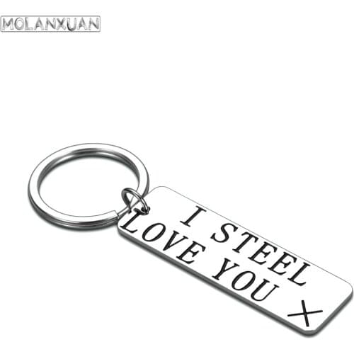 I STEEL LOVE YOU Wedding Keychain Gifts for Husband Wife Girlfriend Boyfriend Birthday Key Chain Gifts for Him Her Couple Lovers