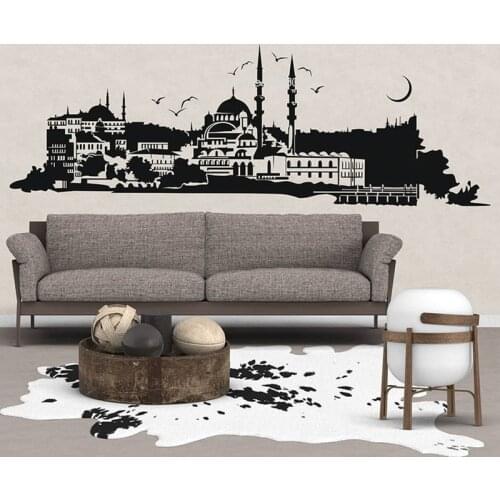 Istanbul Wall Decals Hagia Sophia Decor Art Vinyl Stickers Turkey Skyline City Church Wallpaper Mosque Islamic Sea Mural LL897