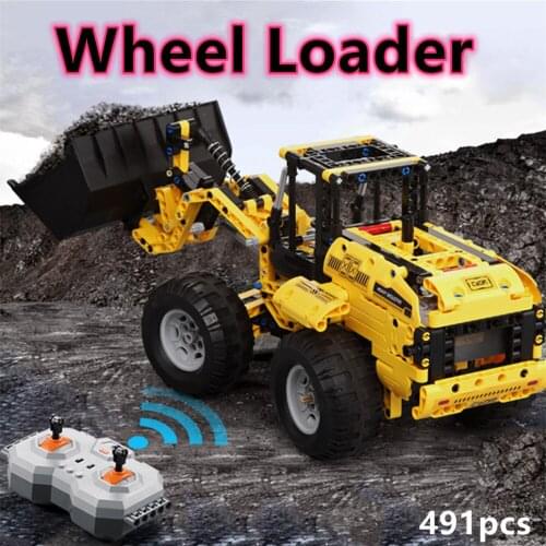 Technical RC Wheel Loader Truck Excavator Bulldozer Engineering Vehicle Building Blocks Bricks Creator Car Toys Model Boys Gifts