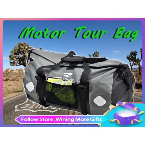 Motoboy Motorcycle Riding Waterproof Tour Bag Biker Motorcycle Seat Bags Black PVC 60L Motor Travel Waterproof Bag Rear