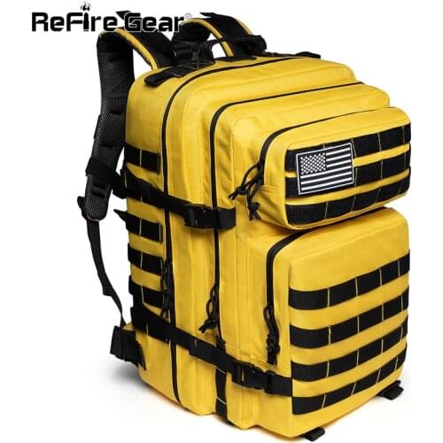 ReFire Gear 50L Waterproof Tactical Backpack Man/Woman Army Military Molle GYM Fitness Bag Travel Casual Large Capacity Rucksack