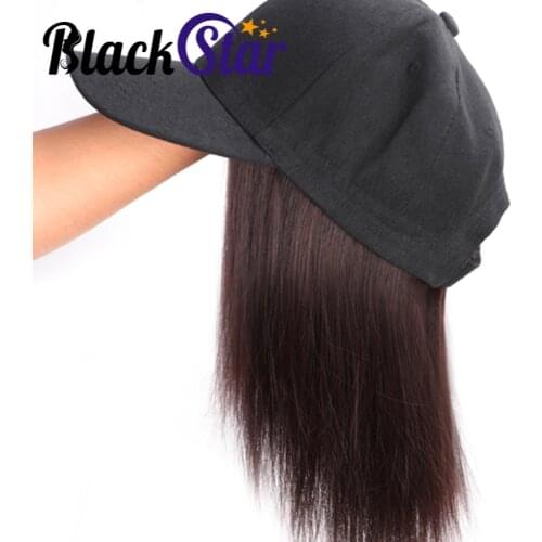 8 Inch Short BoB Cap Hair wig Female Daily Cap Hair Wig Adjustable Hip Hop Baseball Cap Hair Wig for Women Dressing/Party