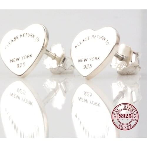 Bewill original 925 Sterling Silver Earring Vintage Allure Please Return To New York Earrings For Women Gift Fashion Jewelry