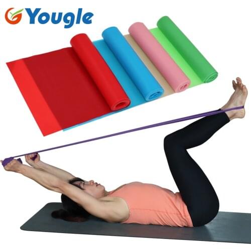 1.5m Yoga Pilates Stretch Resistance Band Exercise Fitness Band Training Elastic Exercise Fitness Rubber 150cm natural rubber