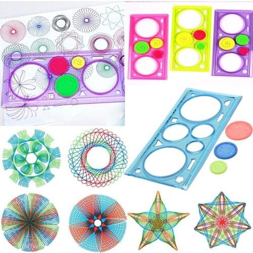 1pc Geometric Ruler for Students Stationery Mathematics Drawing Tool Learning Painting Kit Children Puzzle Toys Spirograph Art