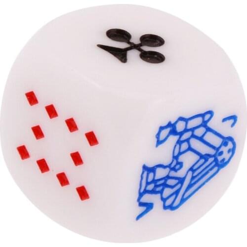 10pcs 6 Sided D6 Dice King Queen Jack 16mm Acrylic Poker Gaming Card Game Dices Friends Party Board Game Dice