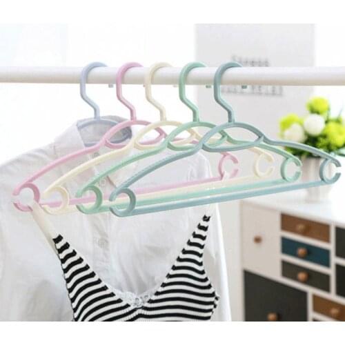 10pcs Non-Slip Durable Clothes Hangers Nordic Color Plastic Seamless Organizer for Coat Pants Jackets Space Saving Hanging Rack