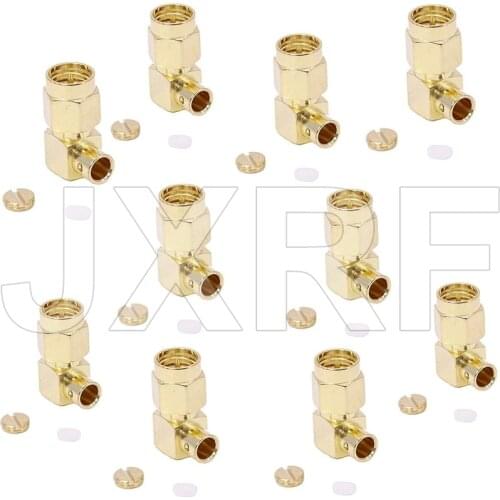 10PCS RF connector SMA male right angle solder for RG405 Coaxial Cable fast ship