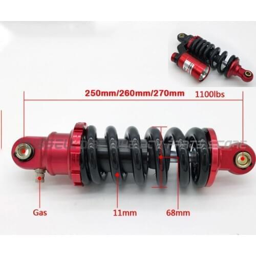 250mm 1100lbsMotorcycle Rear Air Gas Shock Absorber Suspension For Monkey Bike Motorcross Dirt Pit Bike ATV Quad 1100lbs