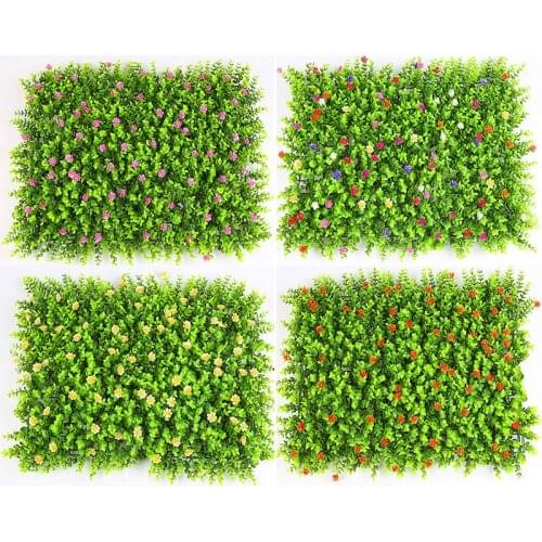 40*60cm Green Grass Artificial Turf Plants Garden Ornament Plastic Lawns Carpet Wall Balcony Fence For Home Decor flower wall
