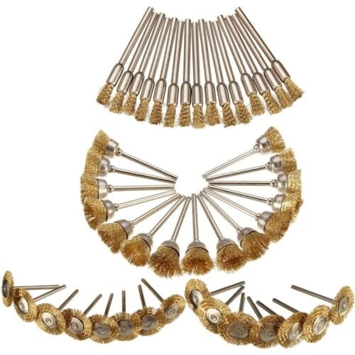 45pcs Copper Wire Brush Wheel Sanding Accessories For Rotary Grinder Tools