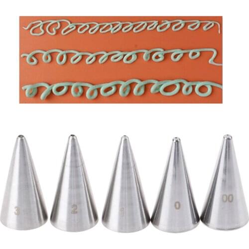 5PCS/set Round Fine Hole Icing Piping NozzlesCake Decorating Nozzle Cream Tips Decorating Pastry Tools