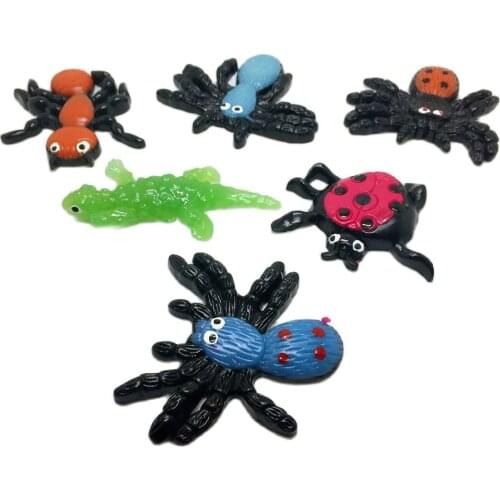 8PCS/LOT Cute TPR Soft insects mix Funny Squishy Puzzle Joke Practical Jokes Gifts Toys For Children