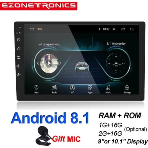 Android 8.1 GPS Navigation Car Radio Car Stereo 9 or 10.1inch 1024*600 Universal Wifi Bluetooth USB Audio Player Mirror Link