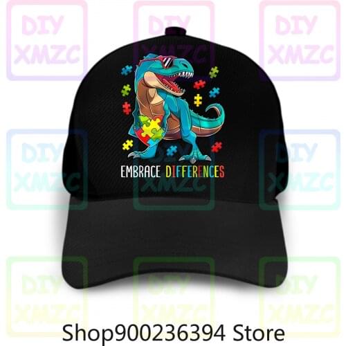 Dinosaur Puzzle Piece Baseball Cap Autism Awareness Boys Kids Gift Hats