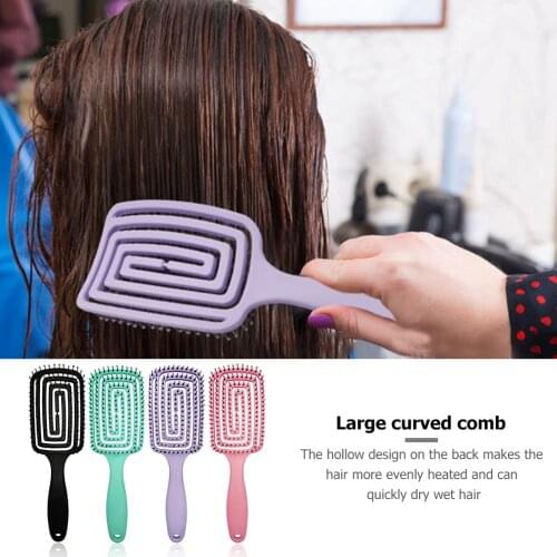 Hair Large Curved Comb Octopus Brush Massage Comb Hollow Mosquito Coil Smooth Lightweight Easily Carrying Hair Part