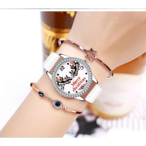 Tree Christmas Eve New Ornaments Decoration Elderly Analog Quartz Merry Christmas Happy New Year Vogue Watches Envio Gratis &Ff