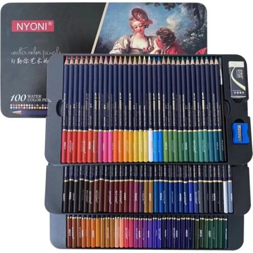 NYONI 100 Color Pencil Art Professional Color Pencil Artist Crayon Sketch Pencil