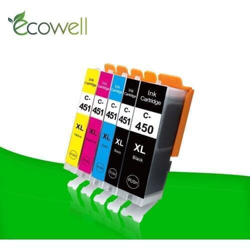 Ecowell 5pcs PGI-450 PGI450 CLI451 ink cartridge Compatible For Canon PIXMA IP7240 MG6340 MG7140 iP8740 MG7540 printer